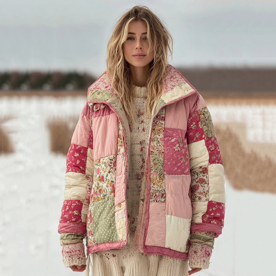 Women's Patchwork Creative Design Quilted Cotton Padded Clothes